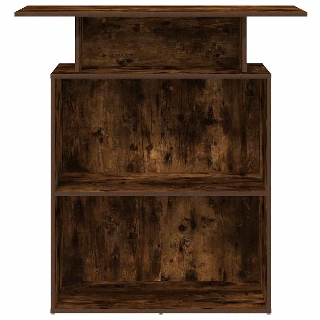 Banco di reception per affumicatura, materiale in legno, 100 x 40 x 104 cm, con scaffale, spazio di archiviazione e ripiano, versatile cassette di ricezione per ufficio, casa, studio e area di