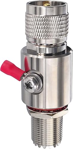 Miniatura 4 de Pararrayos coaxial UHF PL-259 Protector de sobretensiones de rayos PL259 UHF macho a SO239 UHF hembra mamparo para radio CB, equipo de radio HAM,