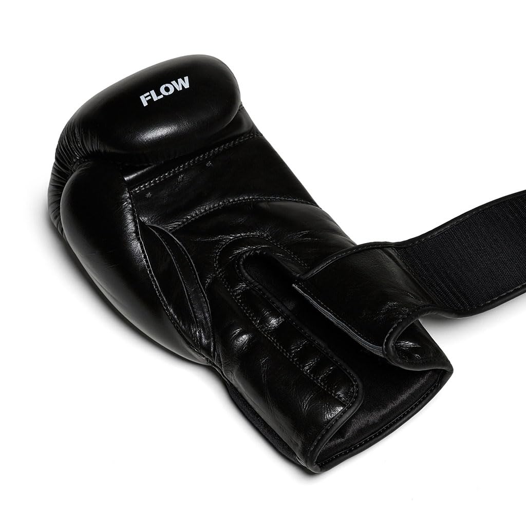 Flow Progress Boxhandschuhe - mehrschichtiger Schaumstoff - Rindsleder - Schwarz - 12 oz