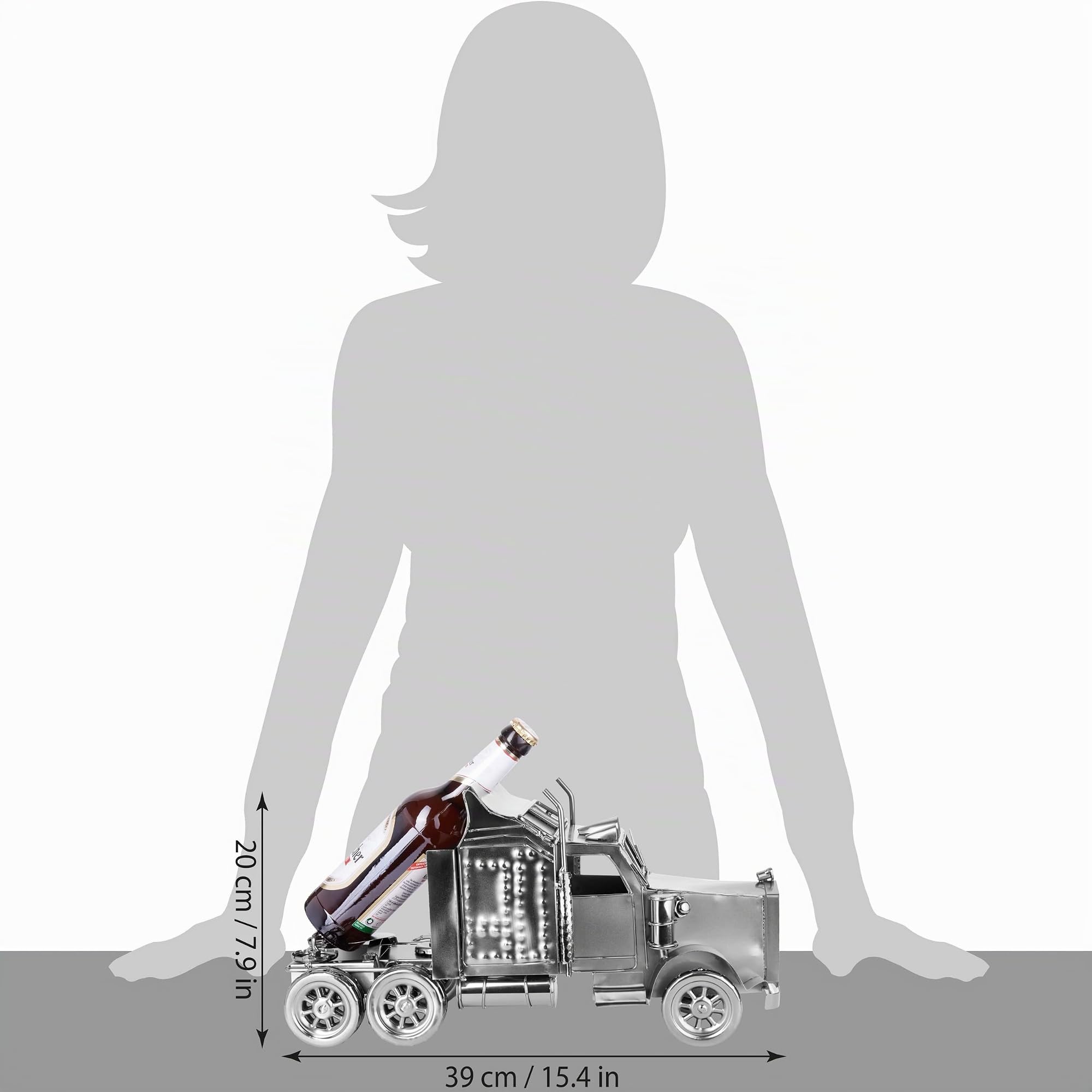BRUBAKER Porte-bouteille de Bière décoratif - Sculpture en Métal - Idée cadeau - Camion Truck