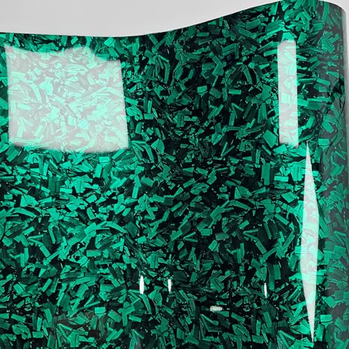 Image of LZLRUN Gloss Green Forged Carbon Fiber Car Vinyl Wrap Film 1ft x 3.5ft