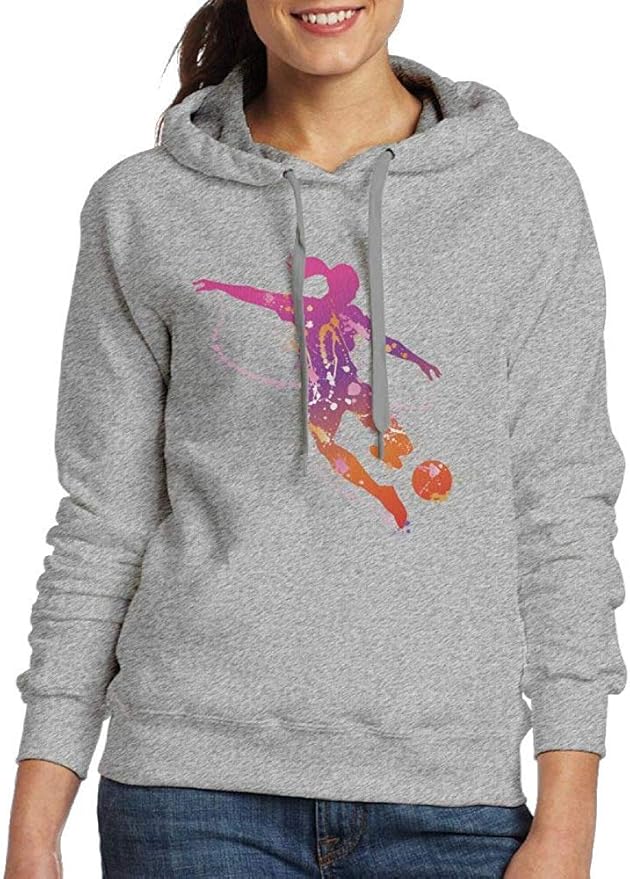 Hoodies Soccer Football Girl Hooded Pullover Sweatshirt for Women