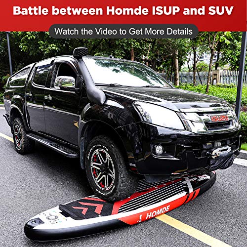 Homde Upgrade Version Inflatable Stand Up Paddle Board (6 Inches Thick) with SUP Accessories & Carry Bag | Bottom Fin for Paddling, Surf Control, Non-Slip Deck, Adjustable Paddle and Hand Pump