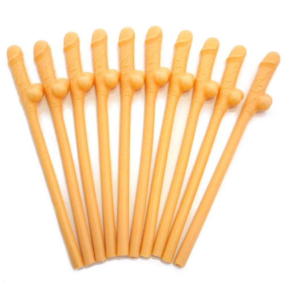 SHATCHI 40PC Hen Party Willy Skin Straws Classy Team Bride to Be Drink Sucking Accessories Novelty Bachelorette Night Toy Games Wedding Décor