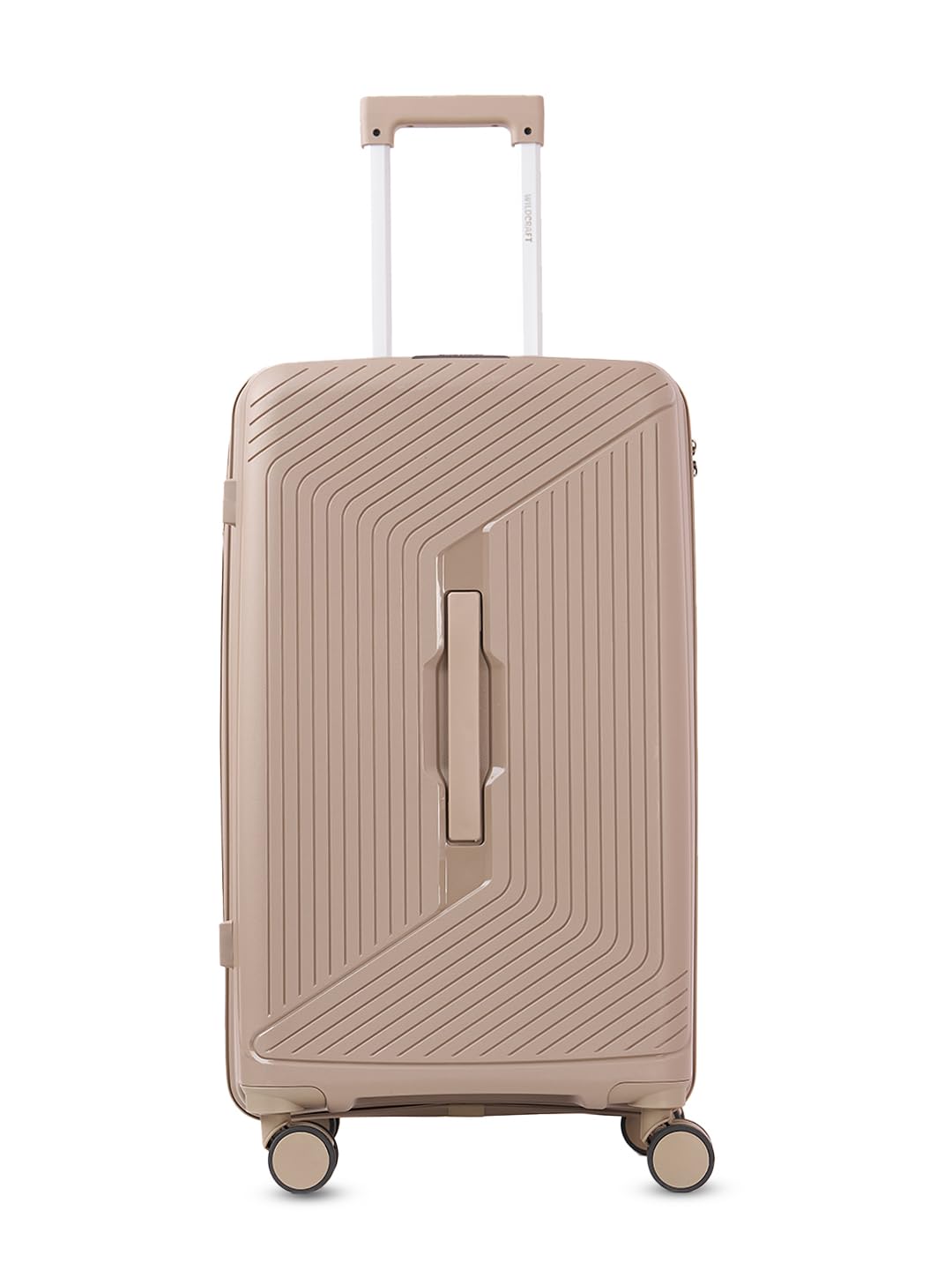 Wildcraft Polycarbonate Cabin Size Spinner Cooper 8 Wheel Travel Luggage Lightweight Antitheft Zipper Trunk Style Stylish Luggage,Trolley Bag, Beige,58 cm