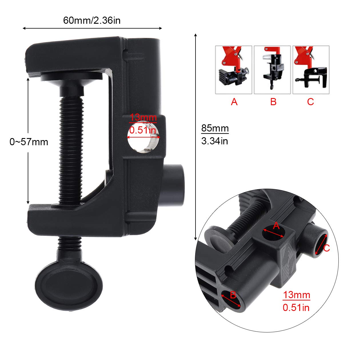 Amazon.com : OriGlam Desk Mount Clamp, Multi-Function Clamp for