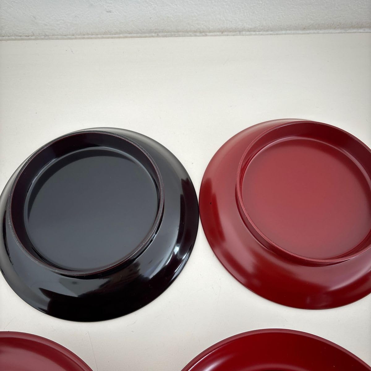 Amazon.co.jp: 越前漆器光琳堂椿皿 5枚揃い 古代朱漆塗 木箱入り 越前