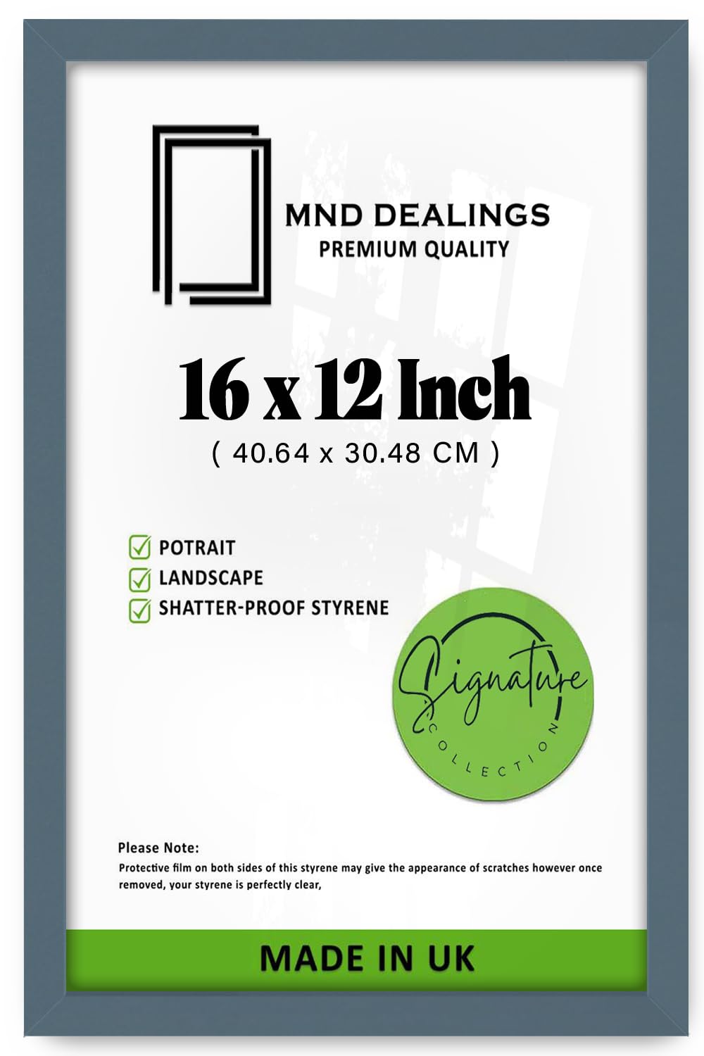 MND Dealings | Eton Wood Poster Frame (40.64 x 30.48 CM) MDF Wall Décor Frame for Art, Photos & Certificates, Modern Engineered Wood for Professional Display [ Dark Grey ]