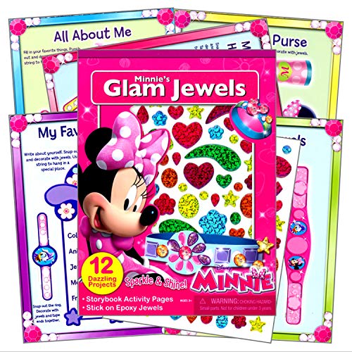 Livre d'activités Disney Minnie Mouse avec joyaux en époxy scintillants