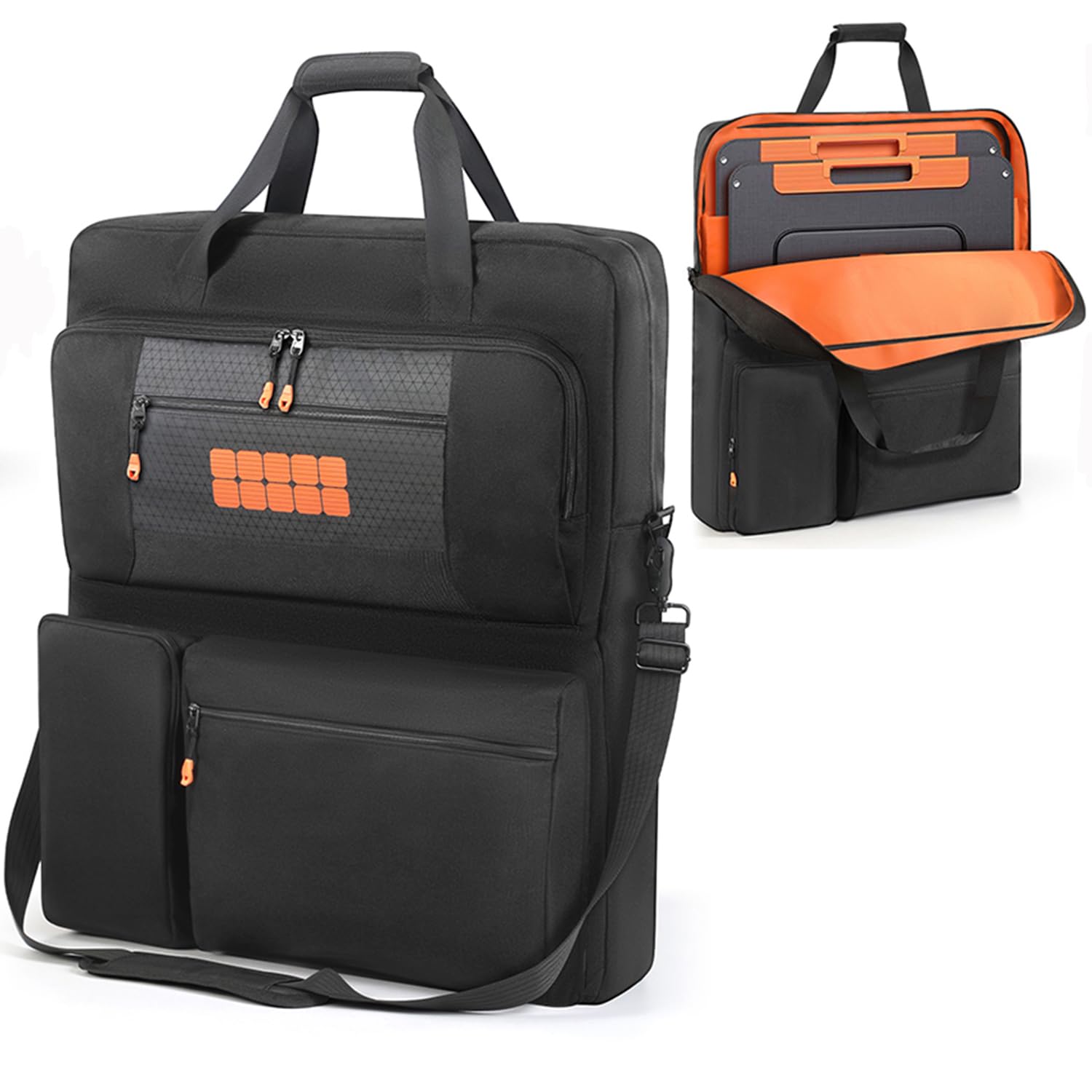 Tragetasche kompatibel mit Jackery SolarSaga 100W 200W 200W Bifacial Portable Solar Panel, Reise-Aufbewahrungstasche für 2 Akku-Panels mit Taschen für Ladekabel und Zubehör