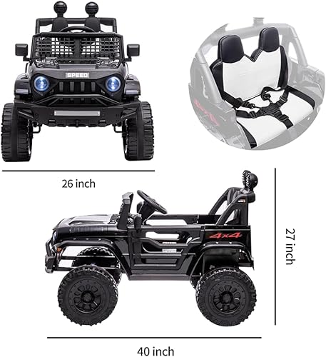 Miniatura 2 de Coche de paseo para niños con batería de 12 V con control remoto, botón de arranque, botón oscilante, MP3, ruedas eléctricas, vehículos eléctricos,