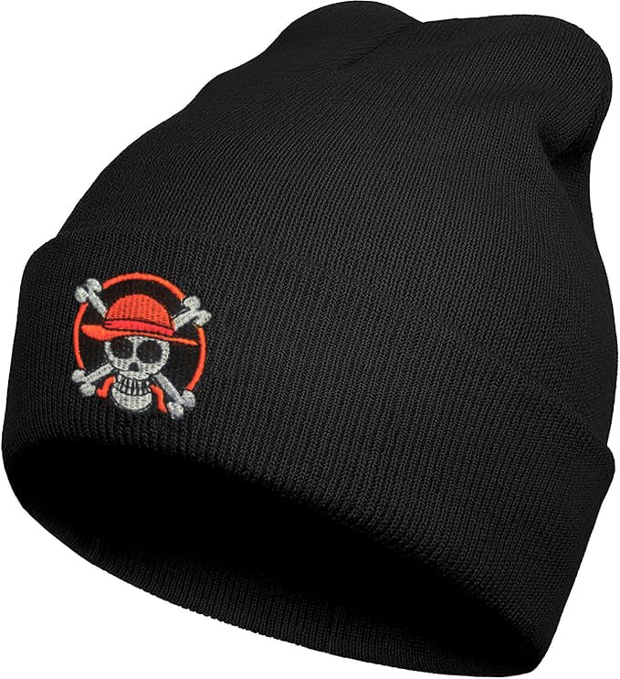 FSJJSOS Anime Beanie Hat Winter Caps for Men and Womens Beanies - Cool Cosplay Skull Skeleton Knit Hat Black (Black Op)