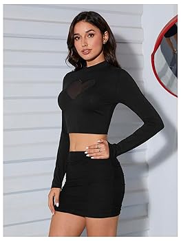 ◇ILLIGO◇ Signature Heart Fitted Crop Tee Black Signature Rib Crop Tee | Athleta