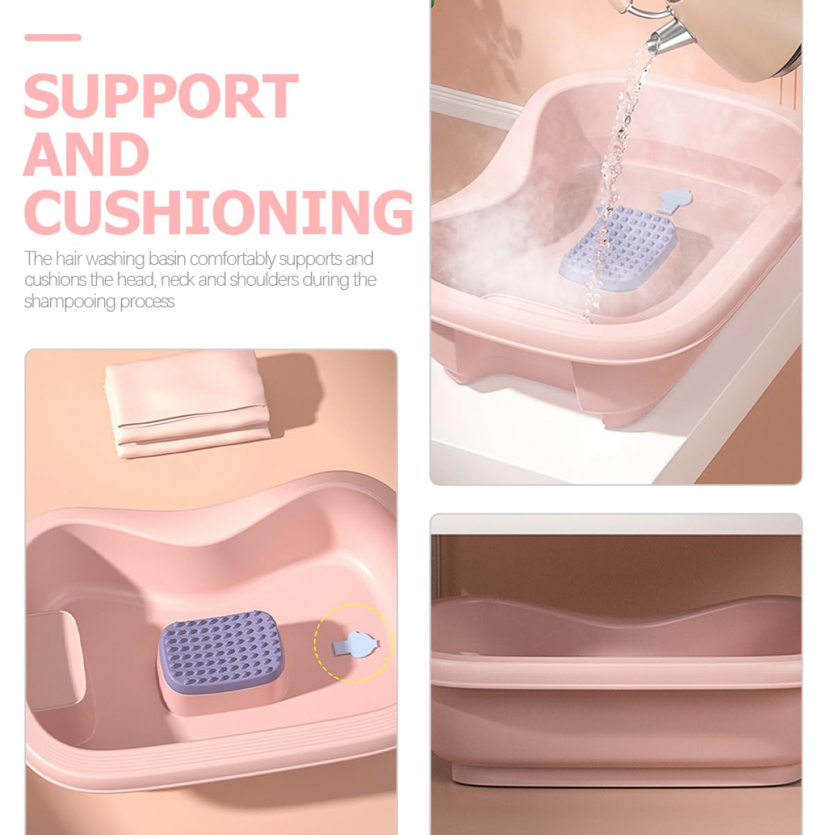 IWOWHERO Temperature Sensitive Shampoo Basin Hair Wash Basin for Bedridden Pregnant and Boys and Girls Easy Care