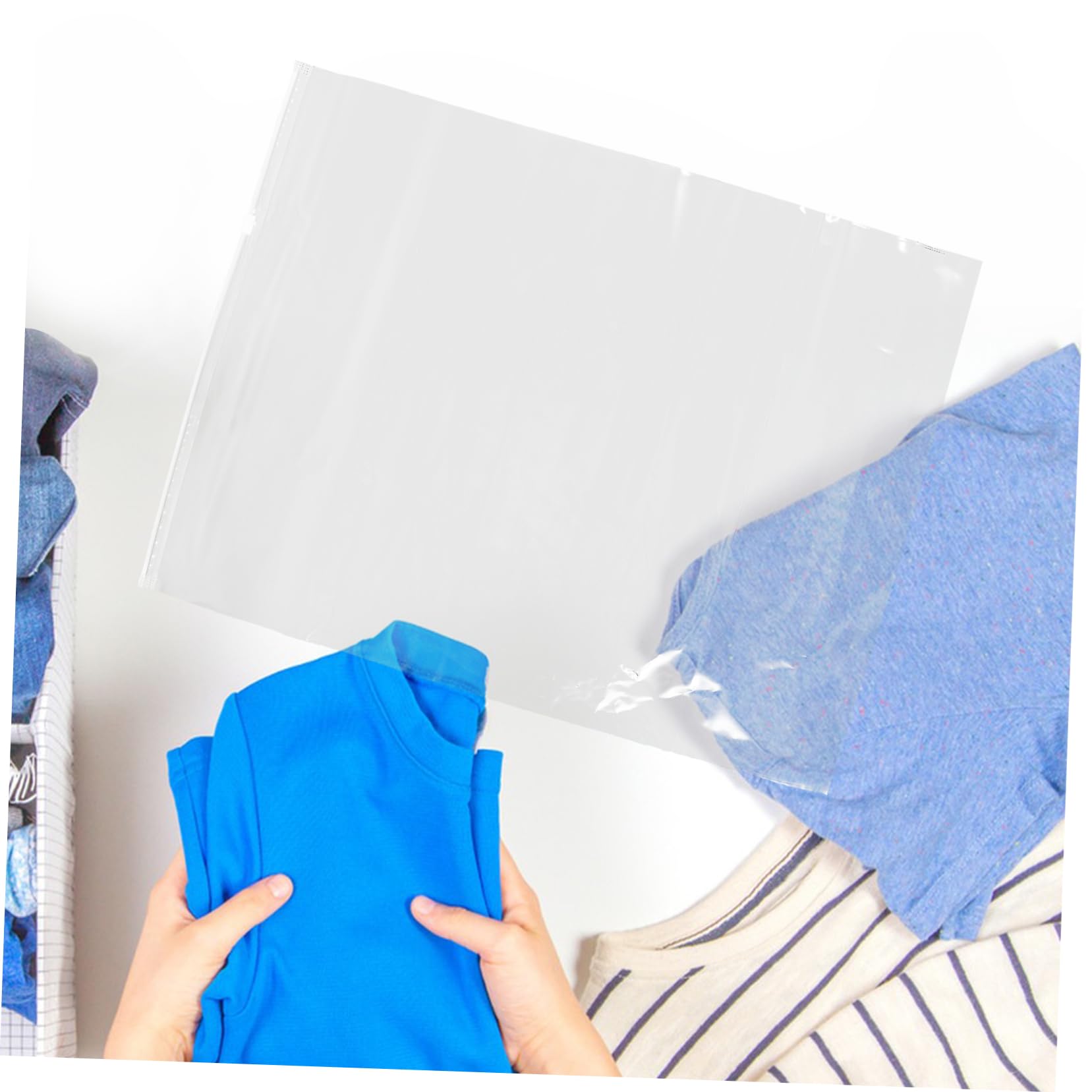 50pezzi Borse Di Plastica Trasparenti Con Chiusura Zip Sacchetti Resealabili Per Abbigliamento e Viaggi Per Imballaggio e Conservazione Impermeabili e Antipolvere