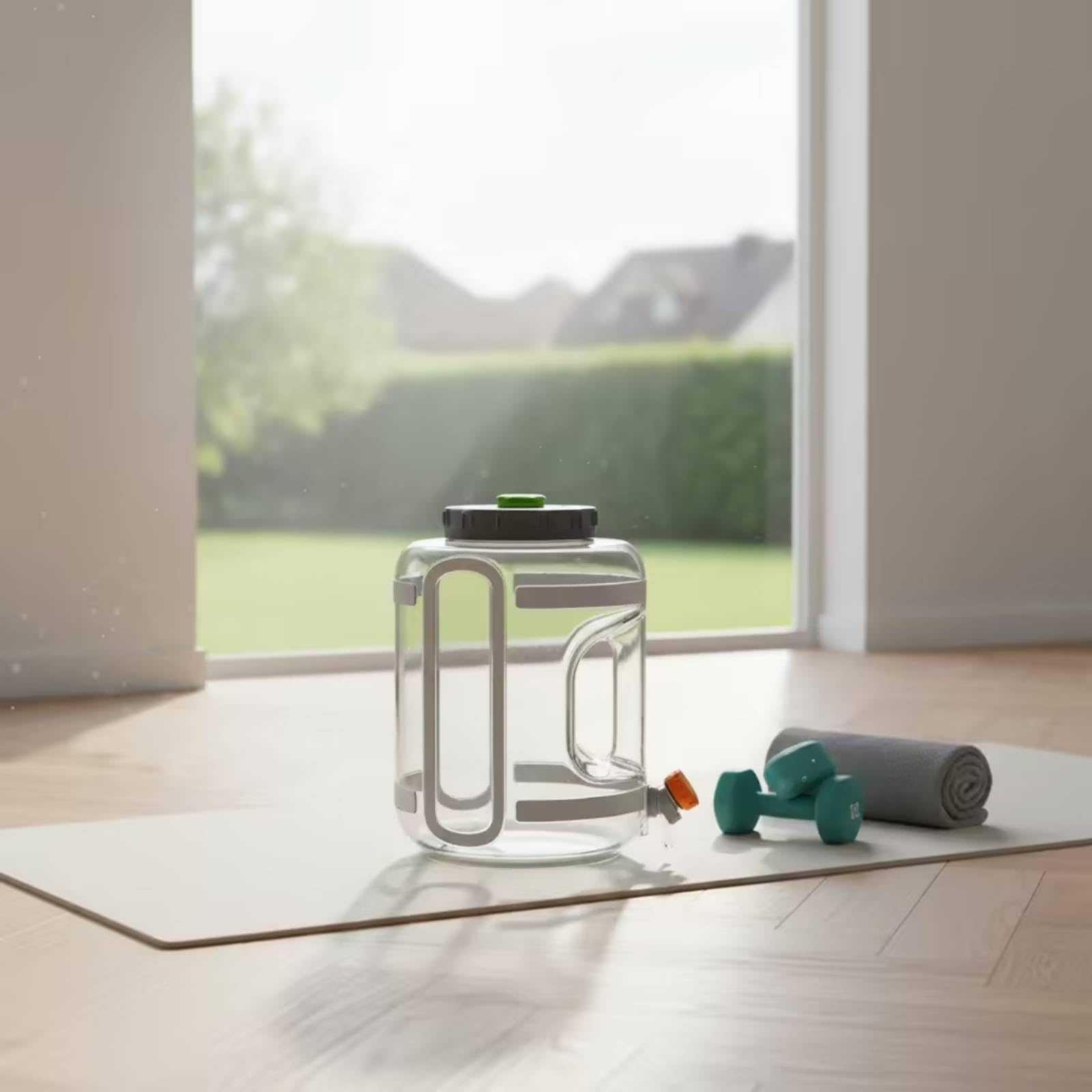 Gralara Bonbonne D'eau avec Robinet Alimentaire Réservoir D'eau avec Couvercle à Vis Robuste Bonbonne Poignée pour Cuisine, 7.5L