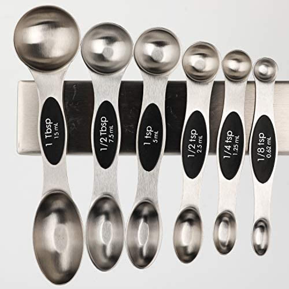 YXSH Juego De Cucharas Medidoras Magnéticas Cucharadita De Acero Inoxidable De Doble Cara para Medir Ingredientes Secos Y Líquidos