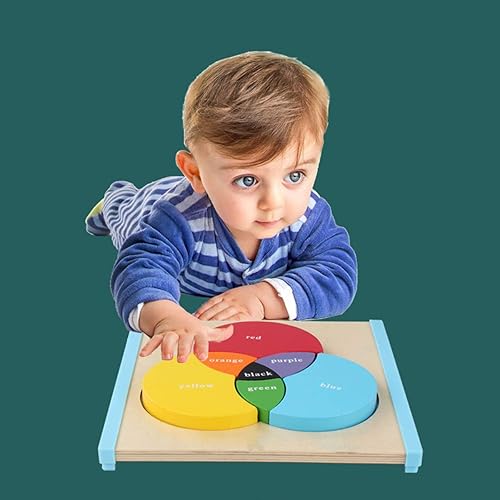 Miniatura 8 de Mfumyy - Tabla de aprendizaje de madera Montessori de tres colores primarios para niños, juguetes educativos de aprendizaje, juguete de cognición de