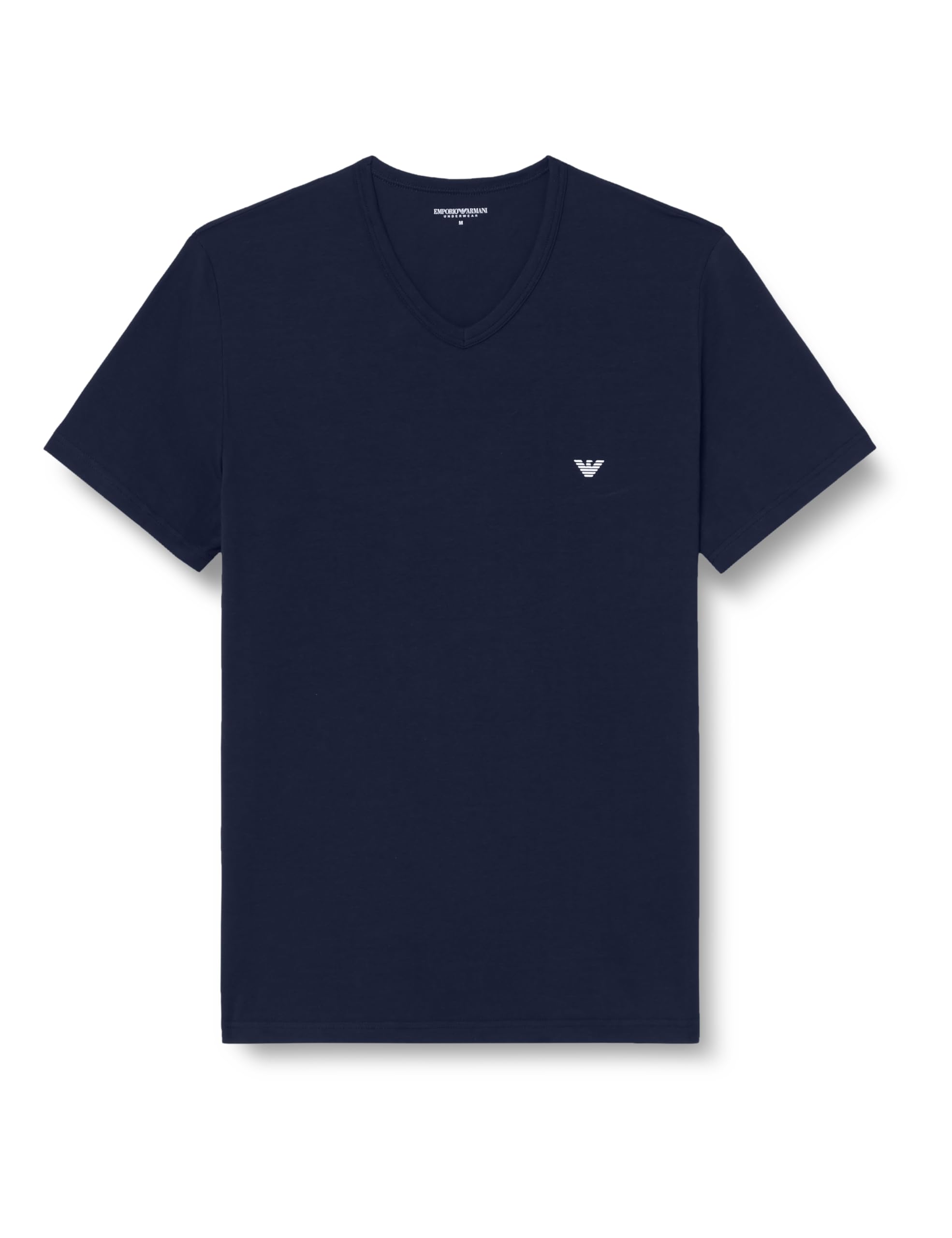 Emporio Armani Man's Core Logoband 2-Pack V Neck T-Shirt Blue XXL Regular, Armani Blue/Armani Blue, XXL