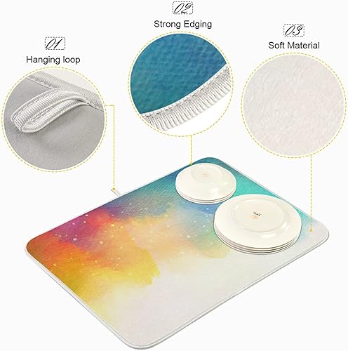 Miniatura 4 de Cherry Blossom Series - Tapete de secado de platos para encimera de cocina, 18 x 16 pulgadas, tapete absorbente de microfibra para platos, para