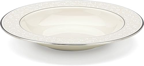 LENOX Pearl Innocence Rimmed Bowl PastaSopa