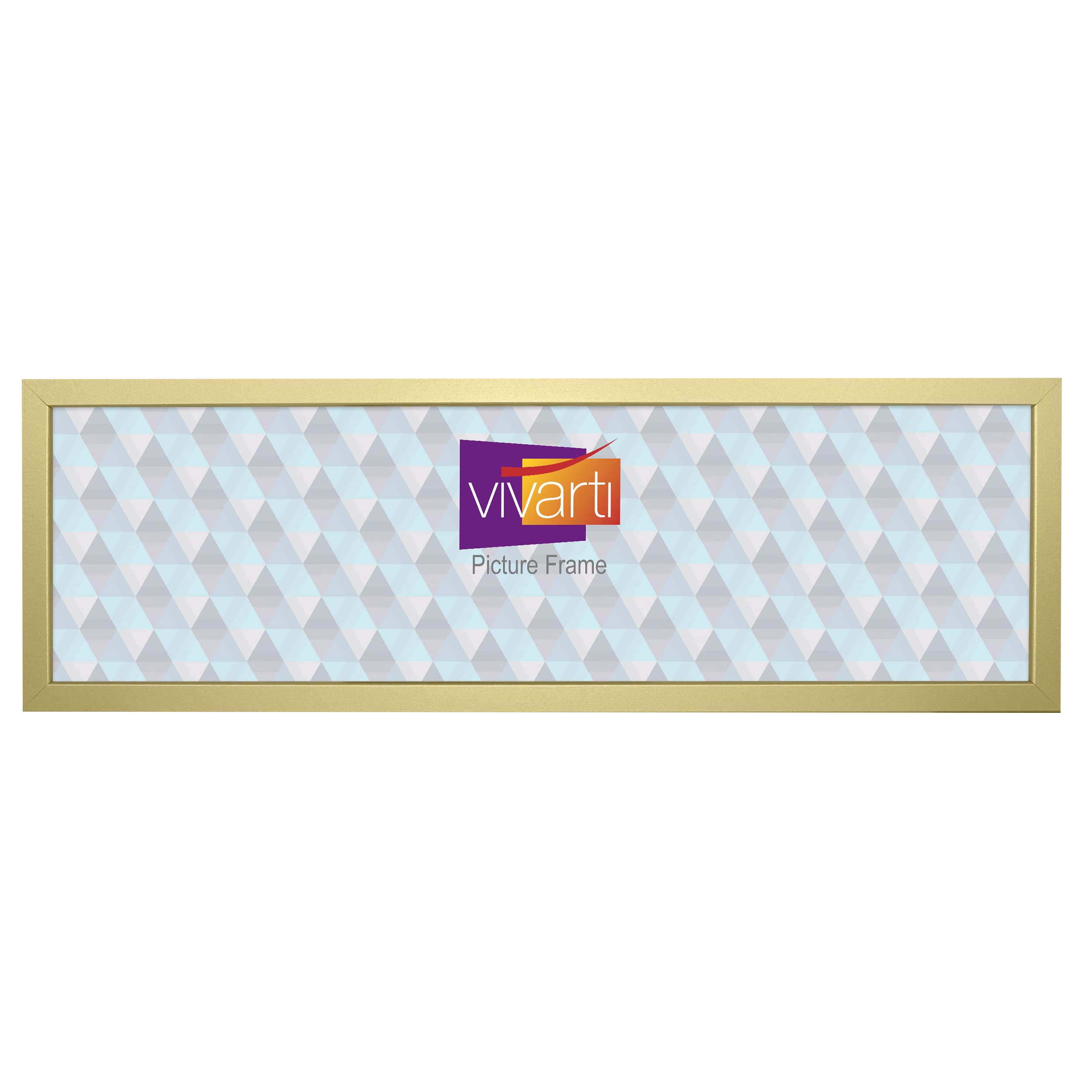 Vivarti Gold Thin Picture Frame 36" X 12" – Picture Frames - 36 X 12 Frame - Photo Frame - 36X12 Frame With Clear Styrene Sheet & Wall Mounted Hook - 12 X 36 Inches