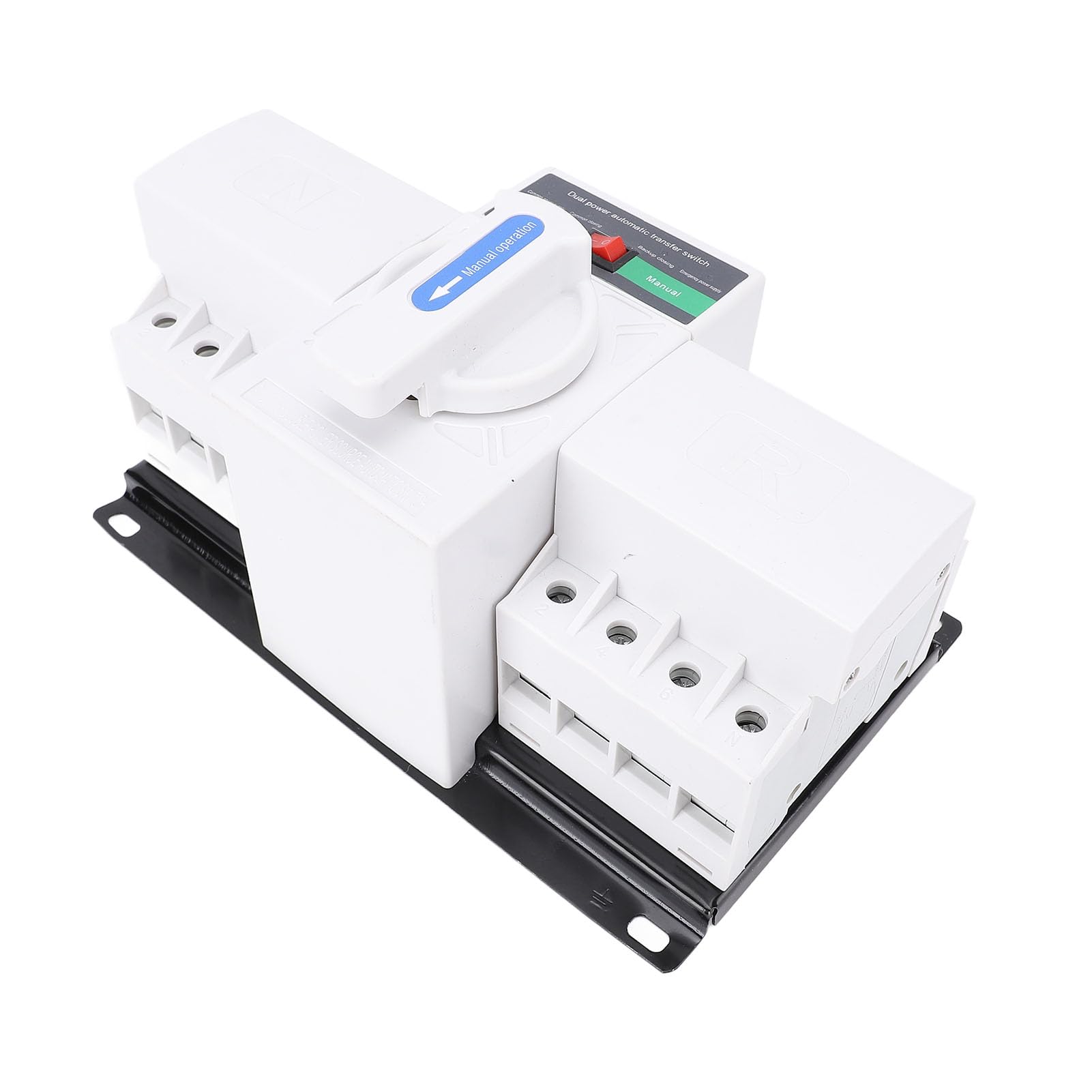 FTVOGUE Interruptor de Transferencia Automática de Doble Potencia, Material Retardante de Llama, Diseño 4P con Modo Manual y Automático, 63 A 400 V para Aplicaciones Domésticas e Industriales