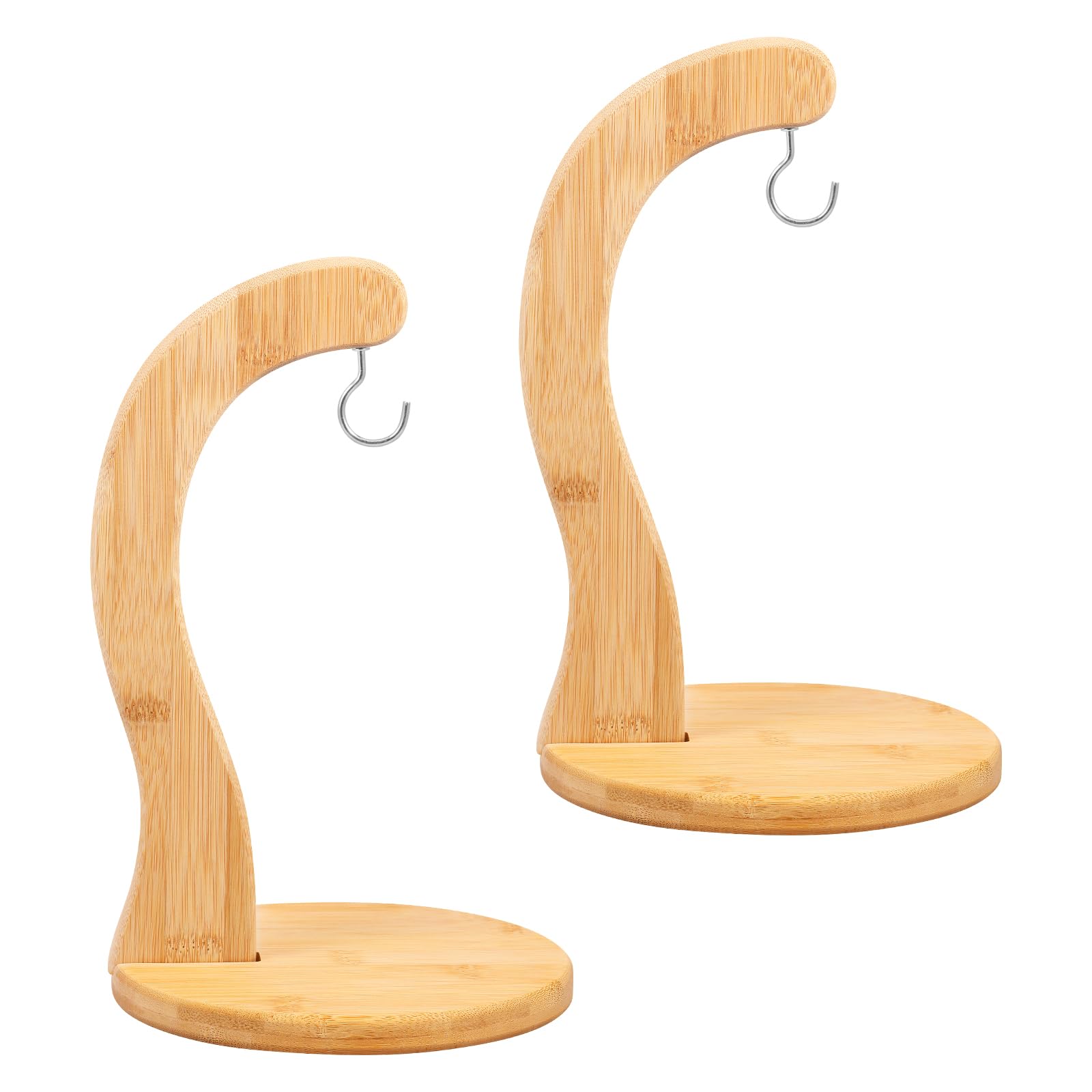 Foppla Banana Hanger,Stable Fruits Organizer Sturdy Banana Holder Stand Easy to Install Smooth Bamboo Fruits Rack Hanger for Kitchens(log color)