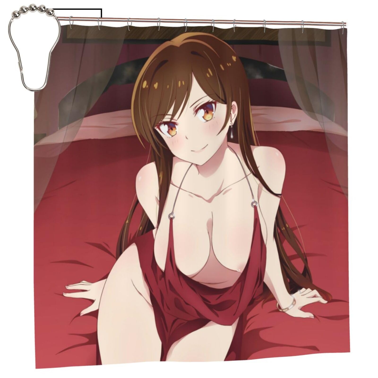 Amazon｜シャワーカーテン バスカーテン 彼女、お借りします かのかり