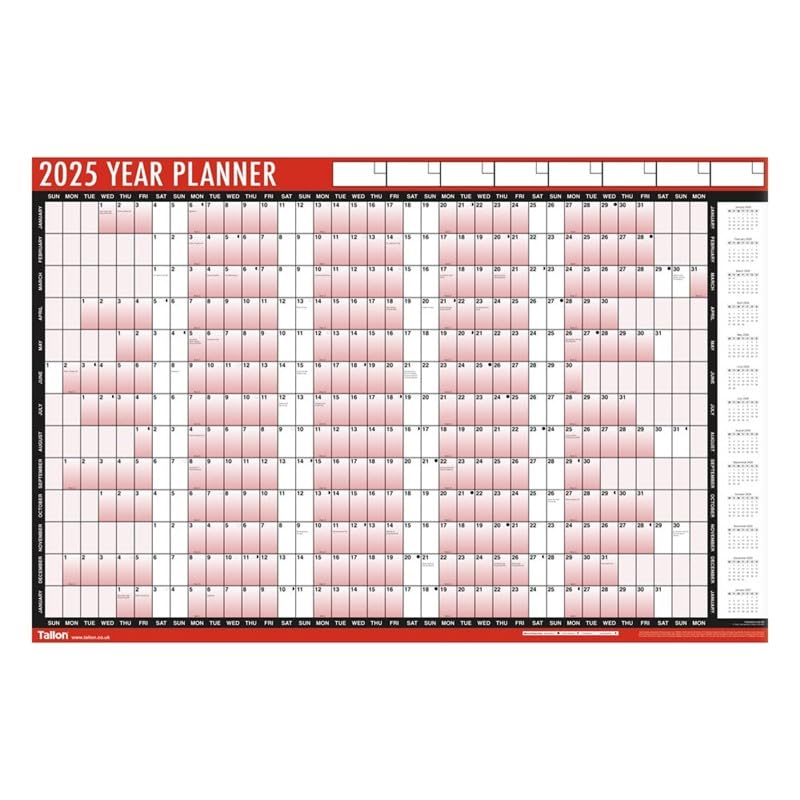 2025 Wall Planner A1 Large 85cm X 58cm Laminated and Unmounted 2025