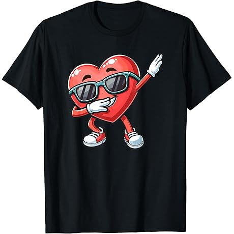 Dabbing Heart Funny Valentine's Day T-Shirt