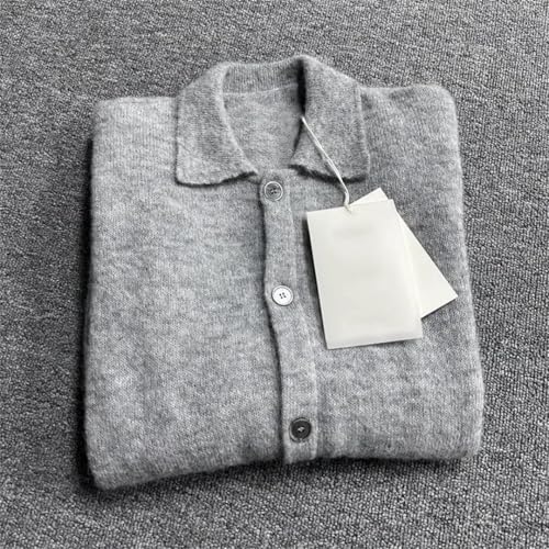 Men’S Lightweight Knit Long Sleeve Cardigan Sweaters Japan Style Collarless None Zipper Sweaters2