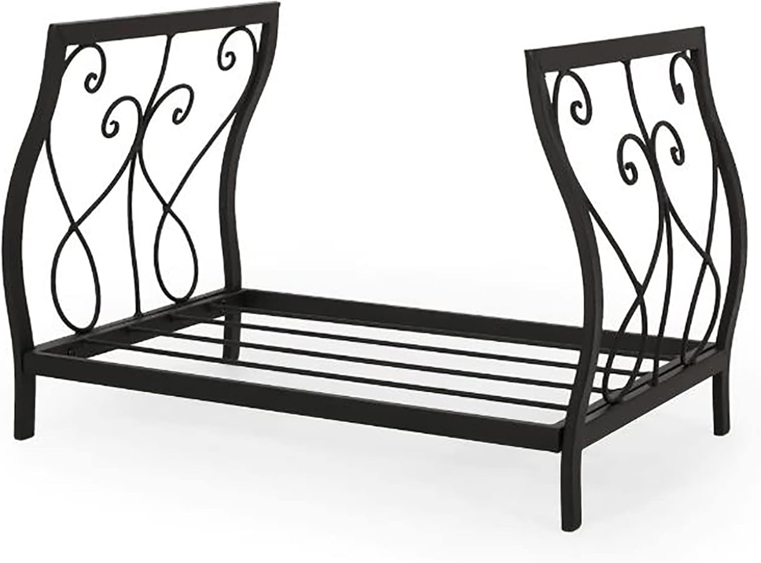 Cast Iron Stacking Rack - Farmhouse Firewood Log Rack for Indoor Outdoor Wood Shop/Fireplace Pit Organizer