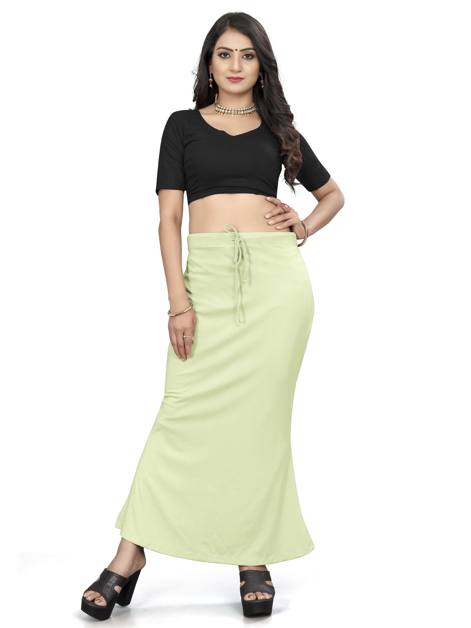 SAREE MALL Lycra White Saree Shapewear for Women (10SHPWR1010.)