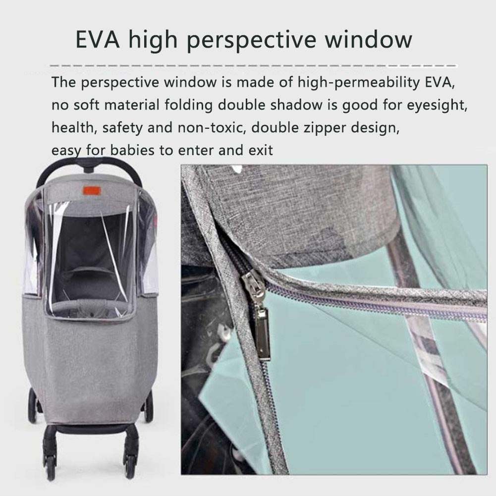 Habillage Pluie pour Poussette Double, Imperméable Durable avec Ventilation Capote de Pluie Universelle pour Chariots et sœursGray