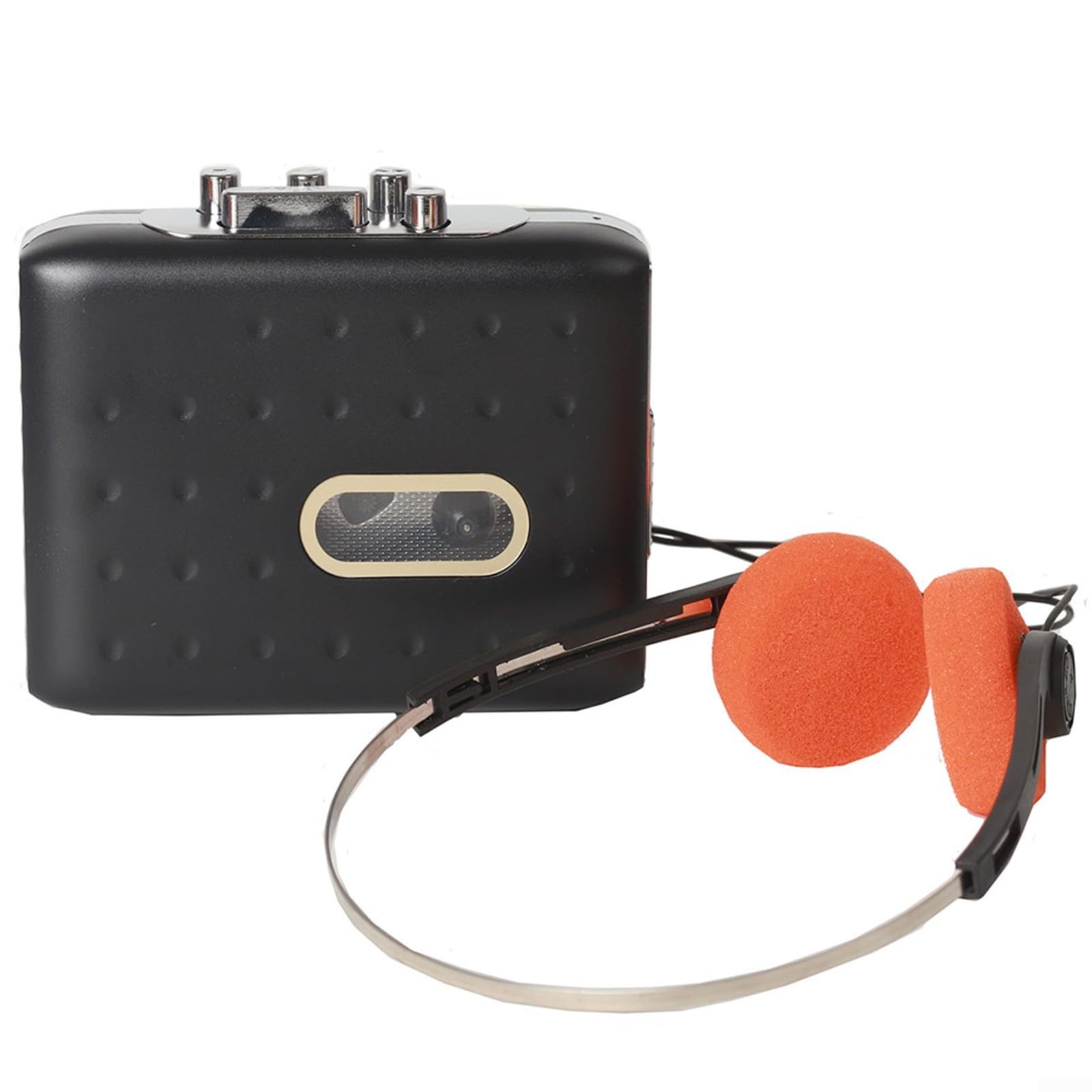 Convertisseur de cassette USB vers MP3, enregistreur de cassette portable avec avance et retour rapides, capture audio numérique pour PC via USB ou alimentation par batterie (noir)