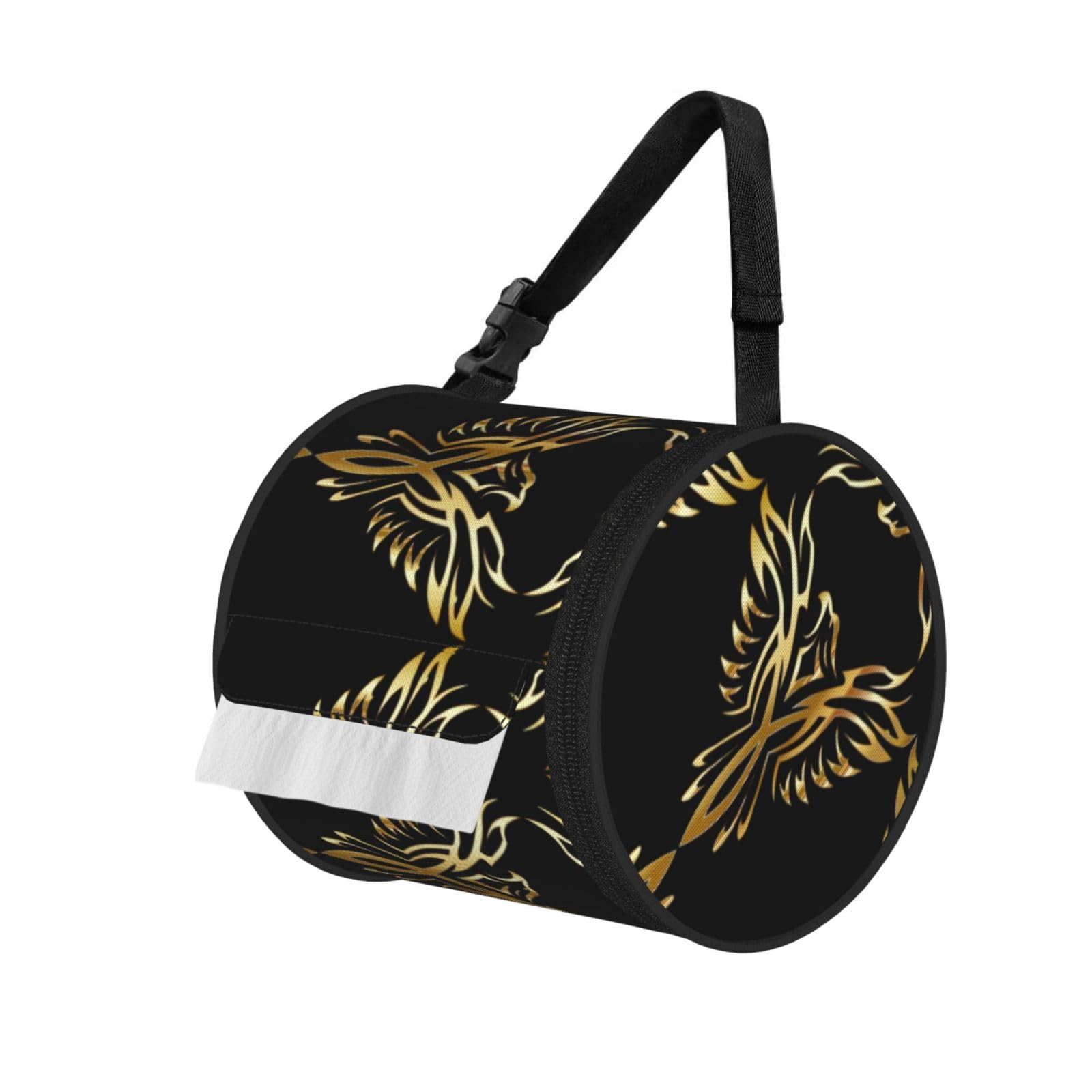Phoenix Printed Roll Paper Carrier Bag, Foldable Oxford Cloth Tissue Case for Camping Hiking Backpack