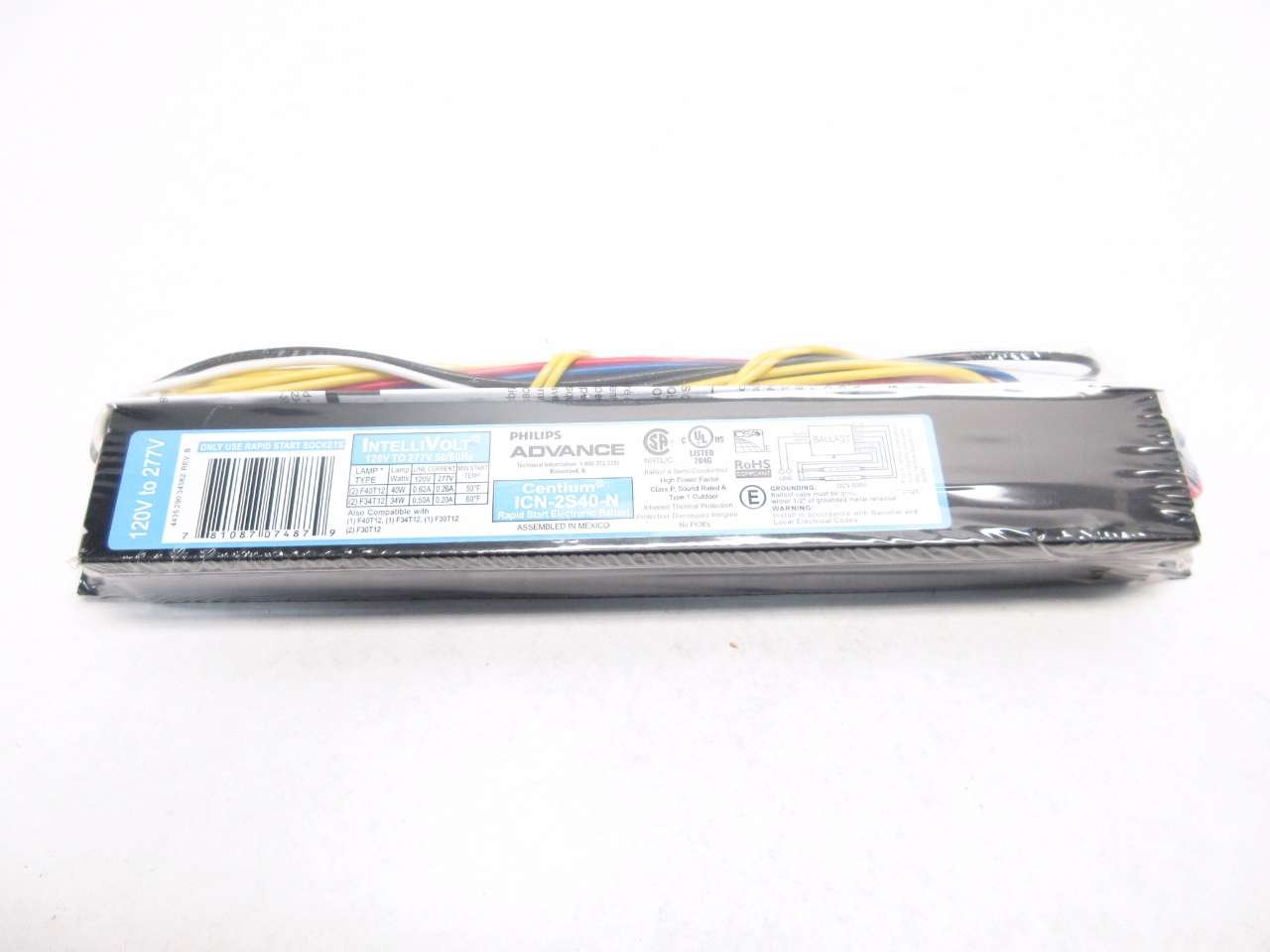 NEW PHILLIPS ICN2S40N ADVANCE INTELLIVOLT CENTIUM 120277VAC BALLAST D502195