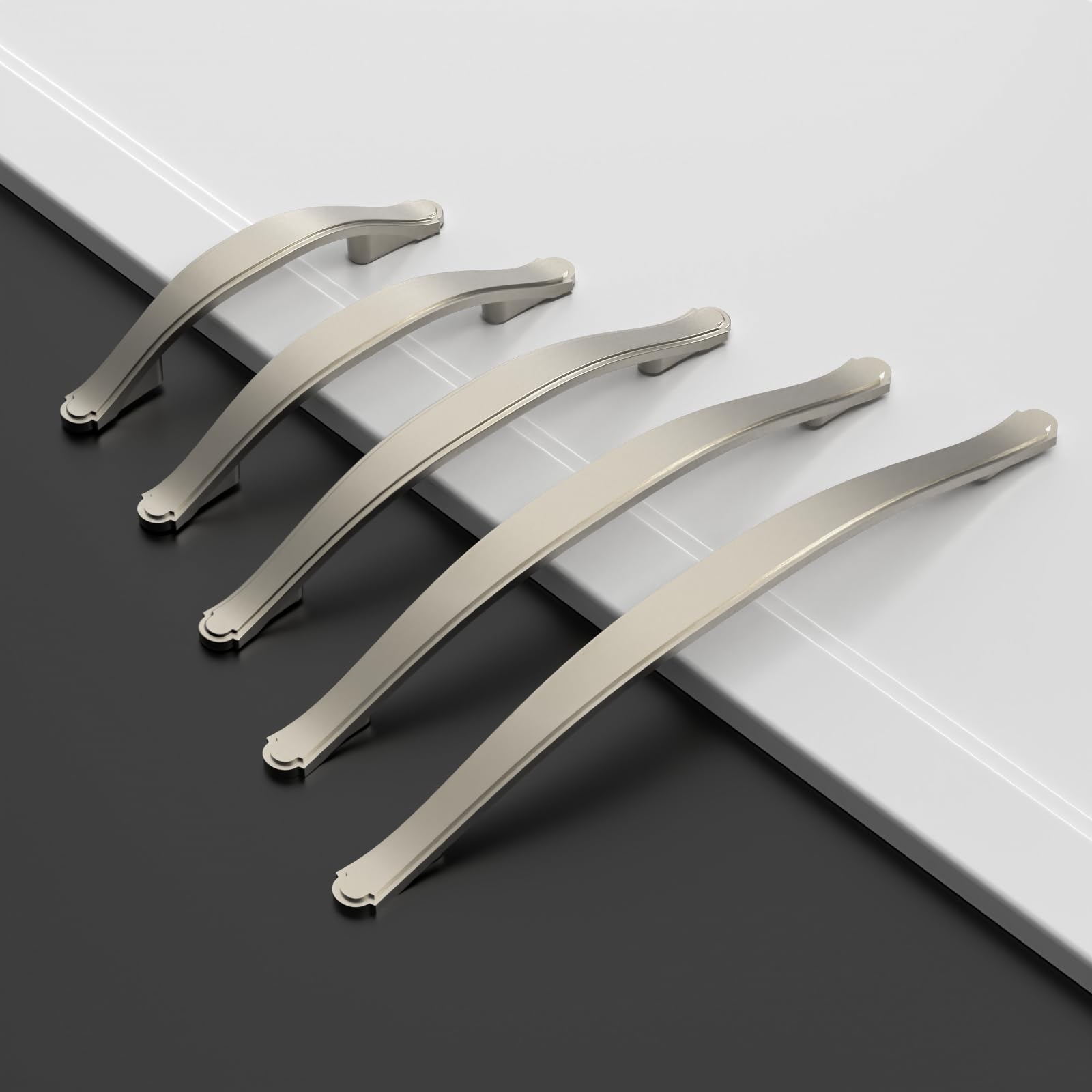 Amerdeco 10 Pack Brushed Satin Nickel Cabinet Pulls 3 Inch(76mm
