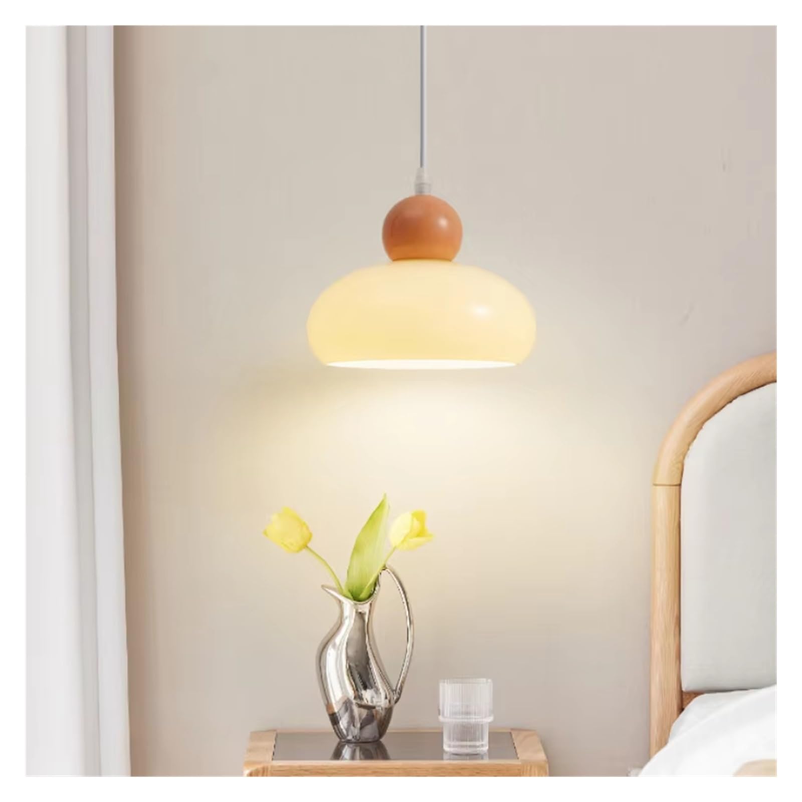 Lustre en verre jaune clair anti-éblouissement pour bureau