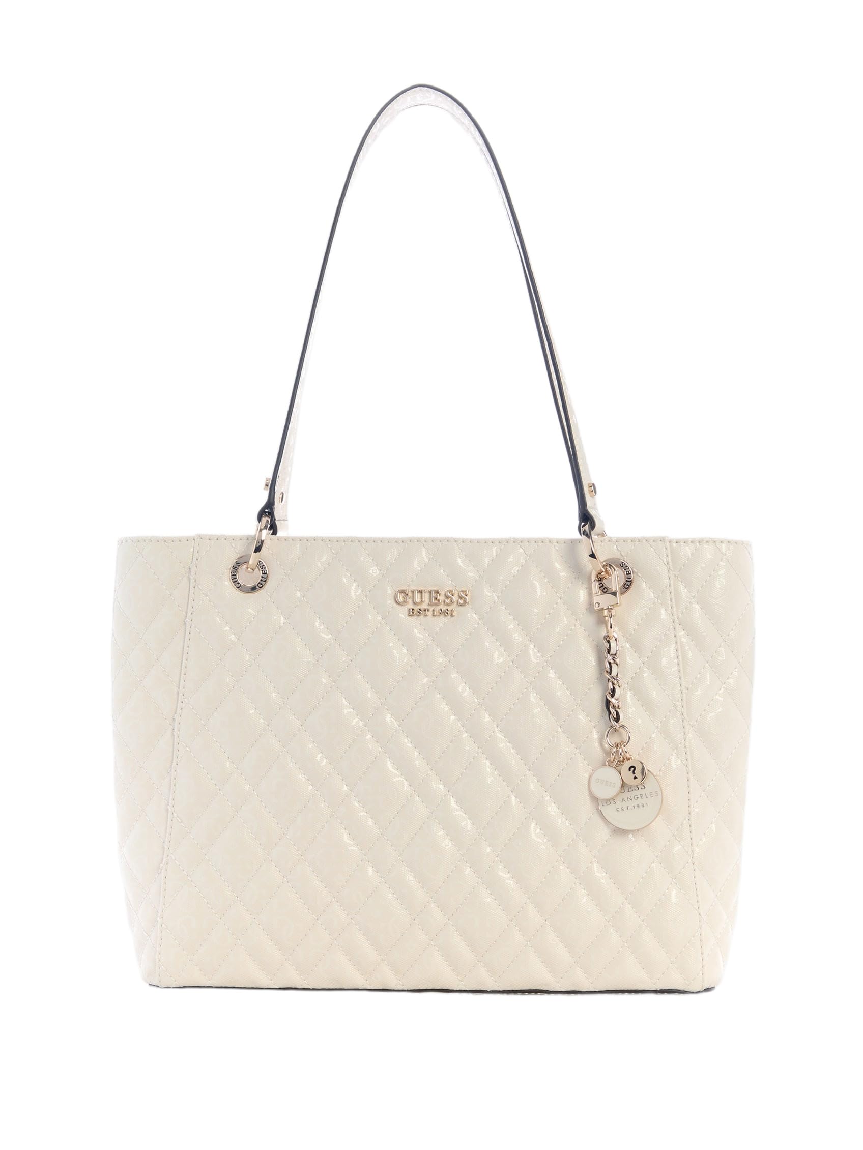 GUESS Torba na ramię Isemay Noel Tote Cream White kremowa