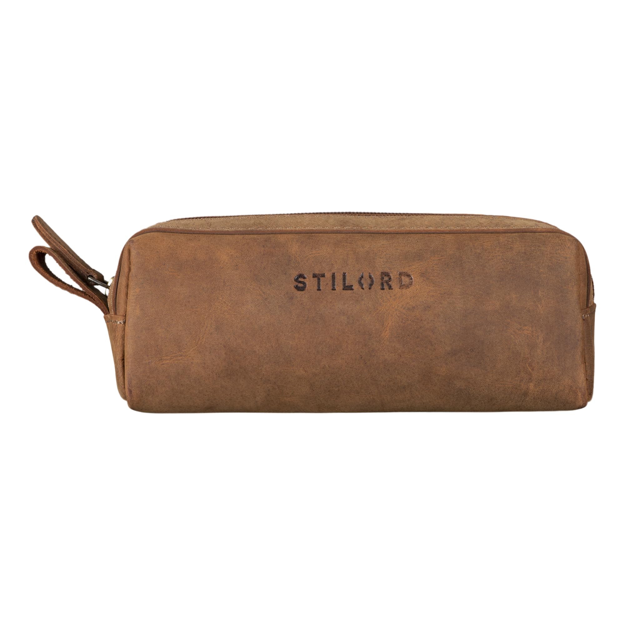 STILORD "Linus" Pencil Case Leather Pen Case Pouch Office University College Women Men Stationary Vintage Leather Colour:tan - Image 3