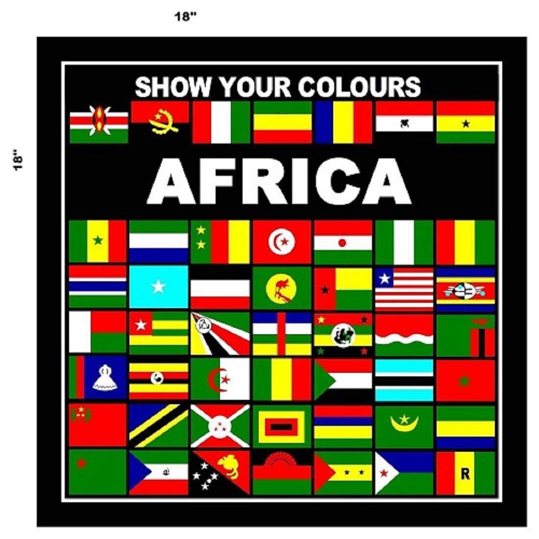 Show Your Colours African Nations Bandana/Head Scarf/Handkercheif/Head Wrap/Flag