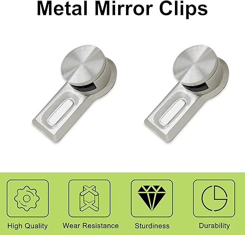 Miniatura 4 de Soportes de espejo de metal, 4 piezas de soporte redondo montado en la pared para espejo sin marco de 0.157-0.236 in de grosor