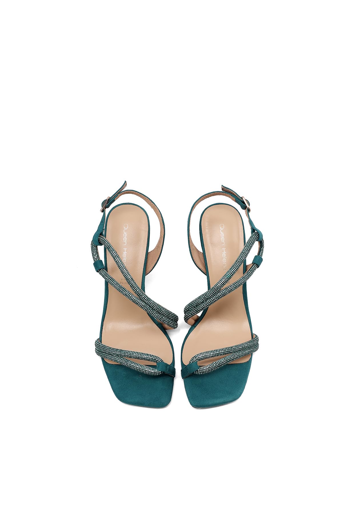 QUEEN HELENA Sandali Eleganti con Tacco Medio con Strass Donna S3002