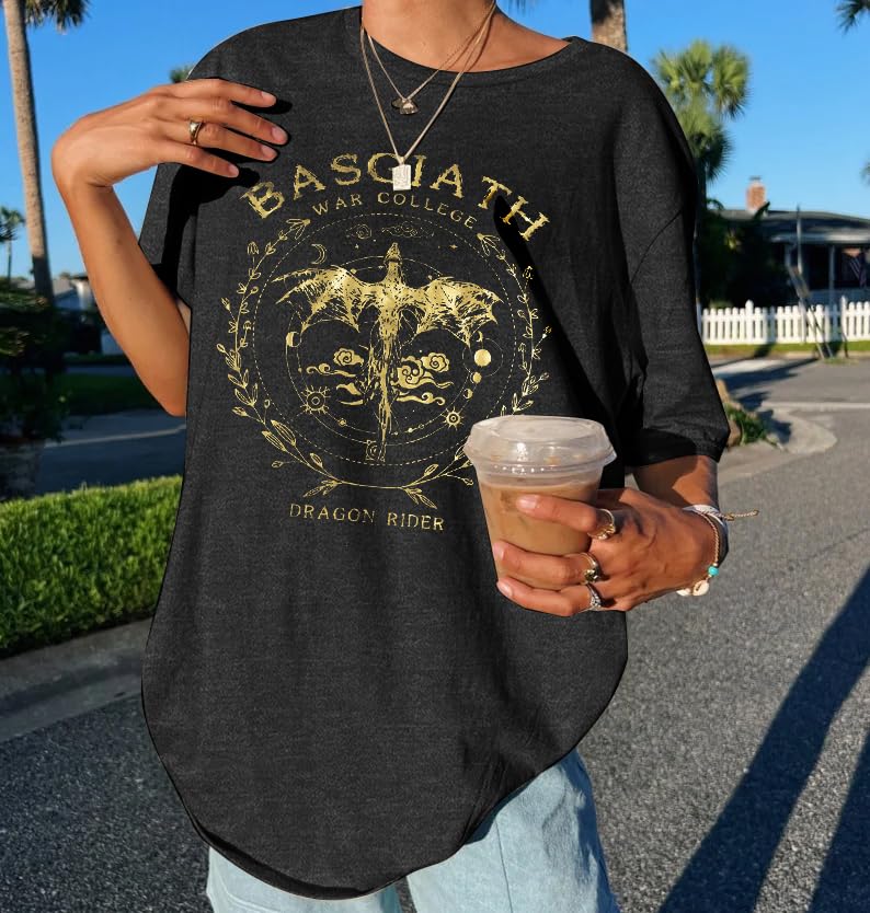 Fantasy Book T-Shirt Women Gragon Rider Shirts Graphic Tees Casual Short Sleeve Tops3