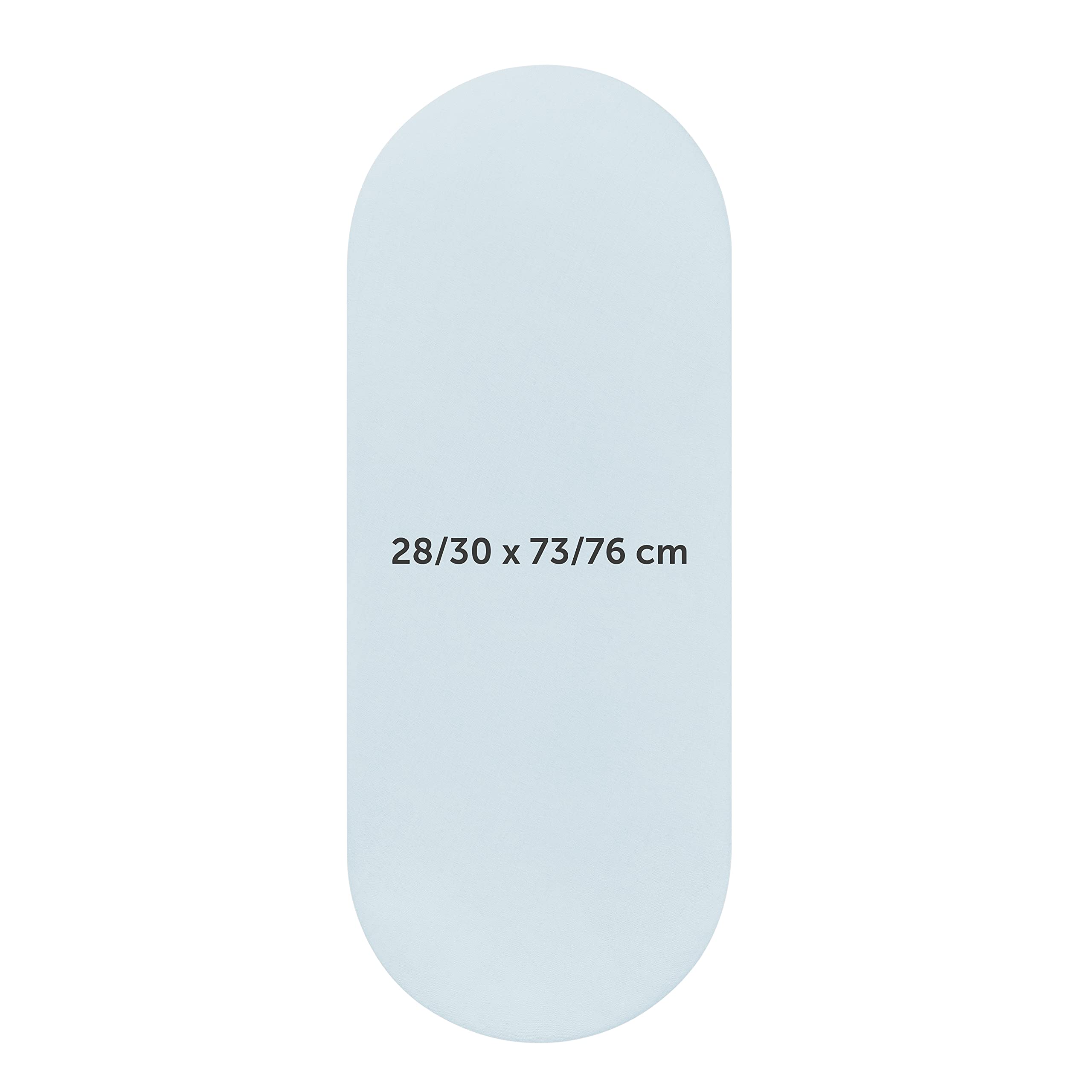 Laleni Lenzuola Culla Neonato - Lenzuola Lettino - Lenzuola Carrozzina Neonato - Coprimaterasso Culla con Angoli Elastici - Coprimaterasso Lettino 100% Cotone 135gsm - Azzurro -28x73cm - 30x76cm