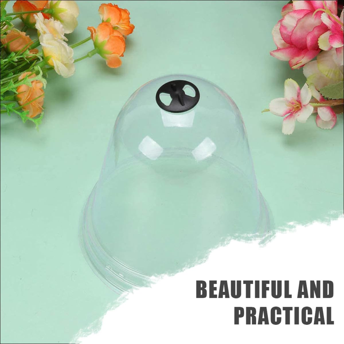 Pflanzenabdeckung 1 Satz aus Kunststoff Transparent mit Bewässerungslöchern