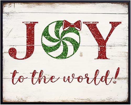 Christmas Wall Art Poster Photo Print - Great Rustic Farmhouse Shabby chic Xmas Decor or Holiday Decorations for Fans - 8x10 Unframed print- Not Wood