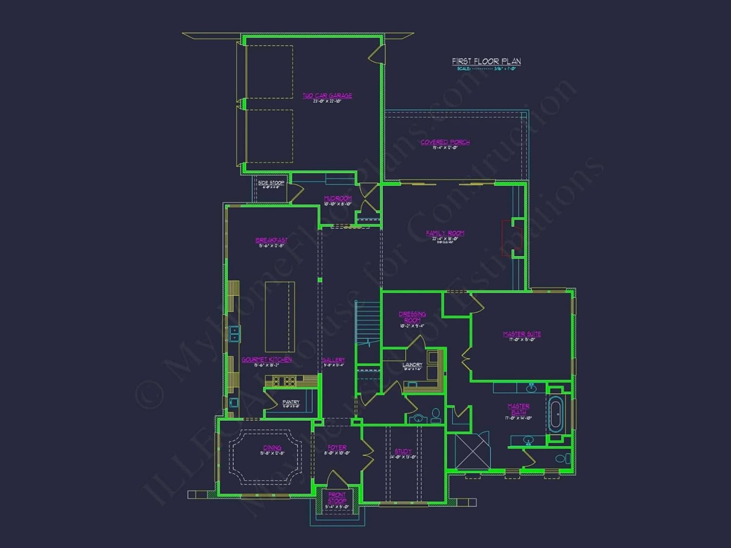 17-1767 HOUSE PLAN - Transitional Home Plan - 5-Bed, 5.5-Bath, 4,275 SF
